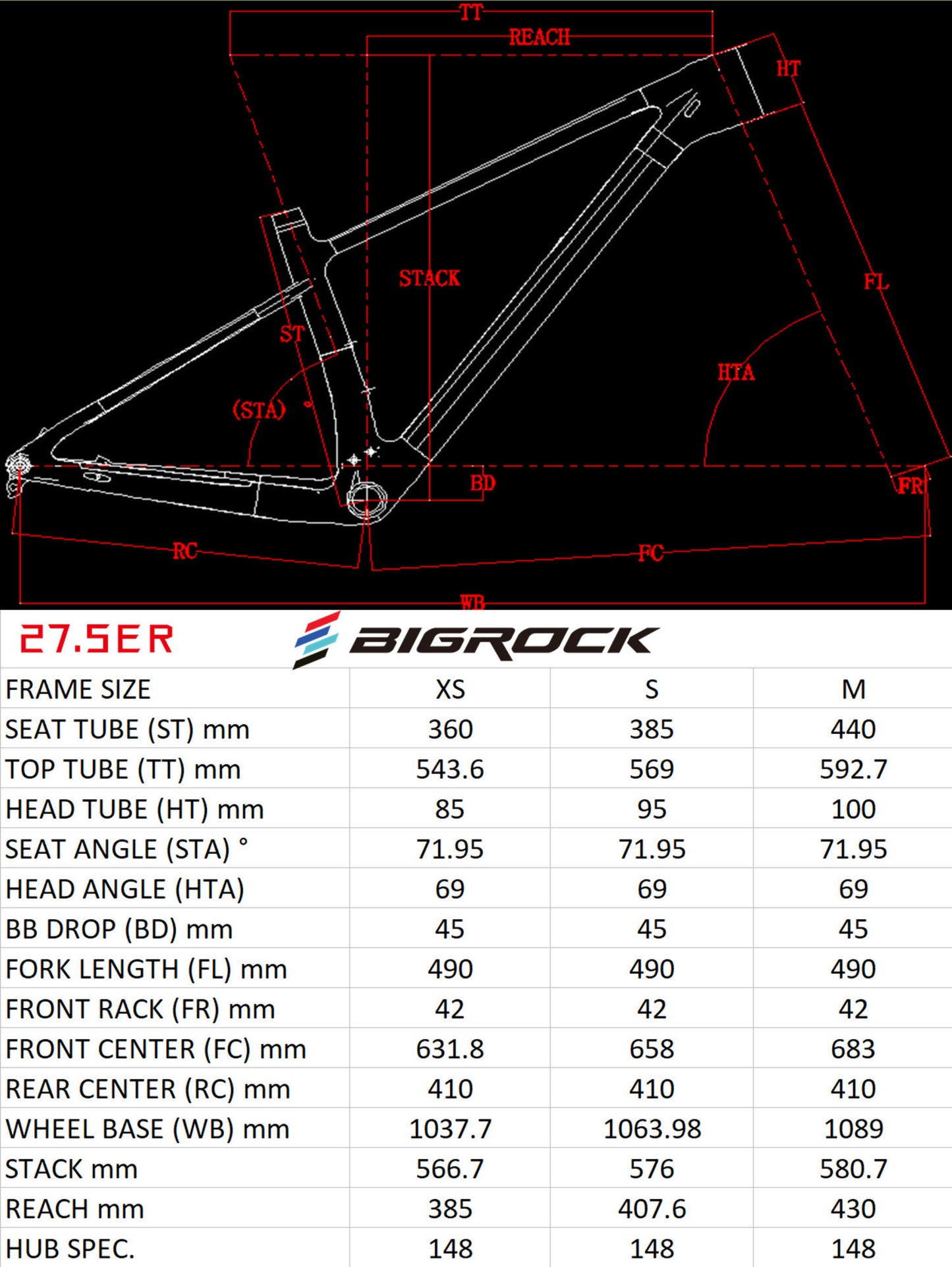 TELAIO MTB 29ER/ 27.5ER - BIGROCK
