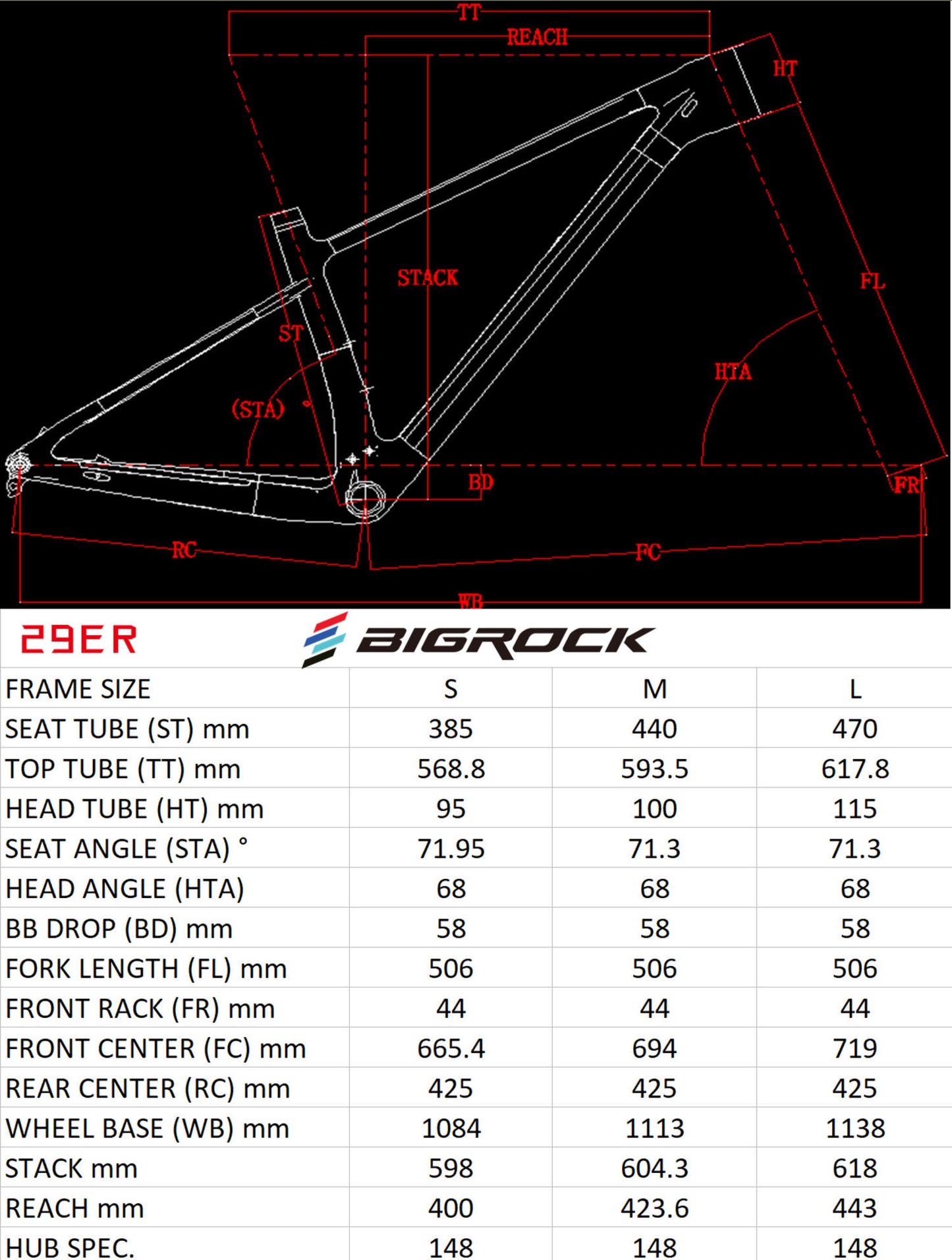 TELAIO MTB 29ER/ 27.5ER - BIGROCK