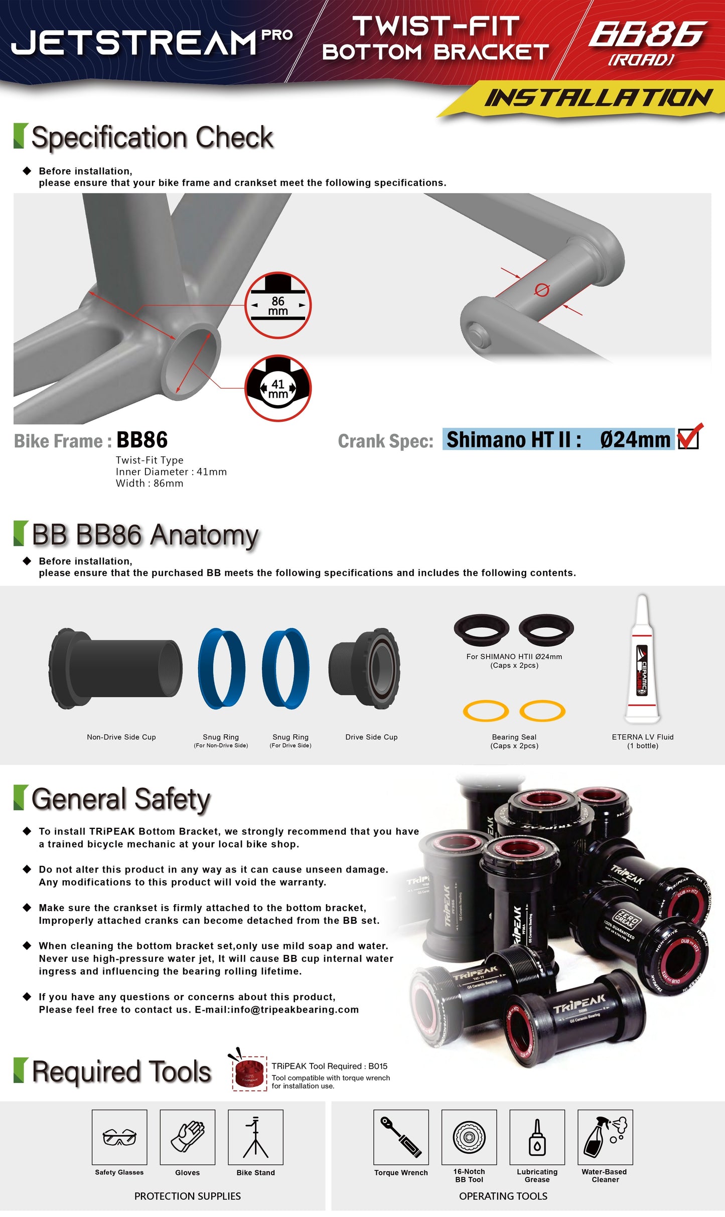 JETSTREAM PRO - BB86 HTII - Movimento centrale Press-Fit