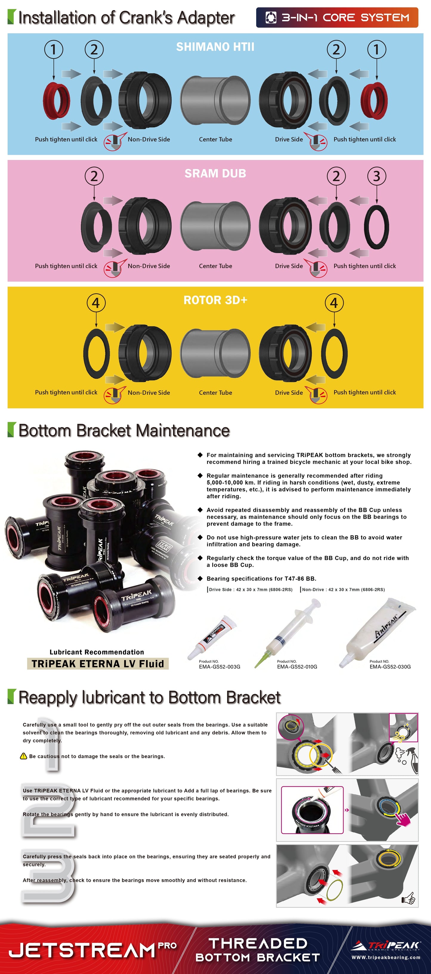 JETSTREAM PRO - T47 68/73mm - Movimento centrale filettato