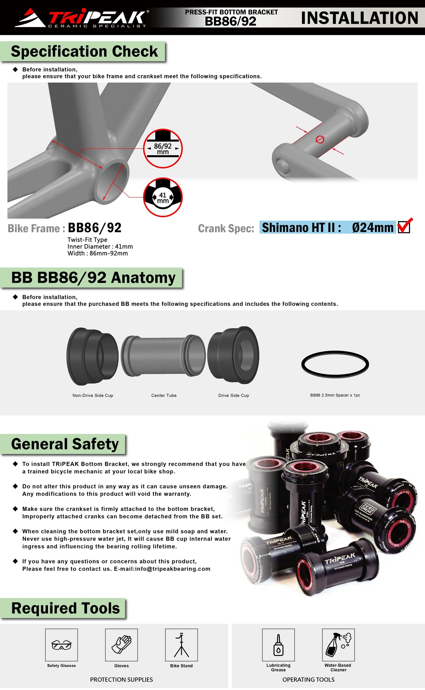 PRESS-FIT BB86 86/92mm (Road & MTB) - Movimento centrale Press-Fit