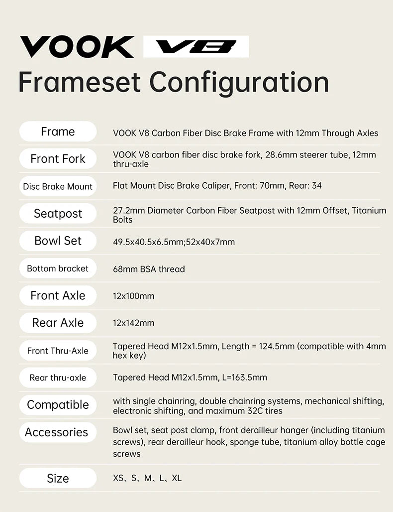 VOOK V8 FRAMSET
